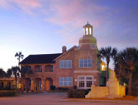 History fire house with pretty sky in the background